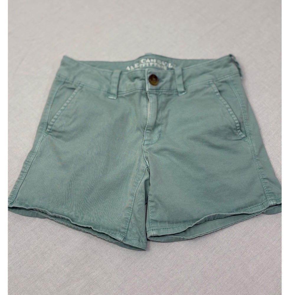 American Eagle Midi Shorts Pastel Green/Blue‎ Womens Size 2